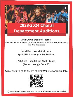 Flyer for show choir auditions.